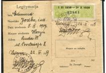 Legitymacja nr 82965- Polski Związek Narciarski- Kraków 3 II 1939 Edmund Jodko. 