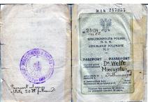 Paszport wydany dn. 2 kwietnia 1926 roku dr. Welfe Mieczysław zam. w Kolbuszowej.