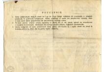 Zaświadczenie wydane Michałowi Franciszkowi Sagańskiemu w Urzędzie Gminnym Dzierzkowice 10 XII 1925r. o zgłoszeniu się i wpisaniu się do spisu poborowych pod nr 117. 