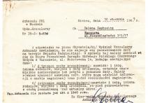 Odpowiedź z kopertą od Ambasady PRL w Moskwie - Wydział Konsularny z dn. 30 I 1967r. na pismo ob. Heleny Zembowicz z Warszawy dotyczące poszukiwanego syna Stanisława Marka Zembowicz