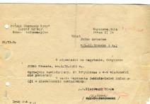 Pismo (odpowiedź) Biura Informacyjnego Polskiego Czerwonego Krzyża z dnia 18 XII 1947 skierowana do pani Jodko Antoniny w Warszawie przy ul. Brzeskiej 6/3 z informacją o Edmundzie Jodko. 