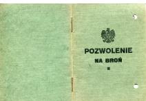 Pozwolenie na broń seria A nr 29535 udzielona por. Kiełczewskiemu Kazimierzowi zam. w Sierpcu do posiadania i noszenia dubeltówki i sztucera 26 VIII 1933