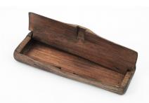 Drewniane pudełko na okulary, własnoręcznie wykonane, bez zawartości
