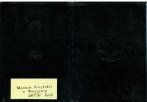 Legitymacja nr 1147 uprawniająca do przejazdu państwowymi środkami komunikacji wydana w Lublinie dn. 7 VI 1937 p. Miazga Aleksander- st.post. PP.