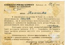 Karta pocztowa z Centralnego Polskiego Komitetu Pomocy dla Uciekinierów w Kazimierza Prus - Skowrońskiego Bukareszt 22 XII 1939