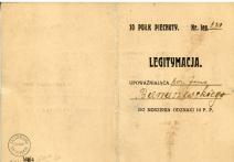 Legitymacja nr 231 upoważniająca por. Banaszewskiego Jana do noszenia odznaki 10 pp.